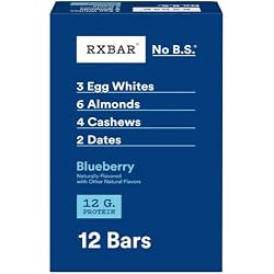 1 of RXBAR Protein Bars, 12g Protein, Gluten Free Snacks, Blueberry, 22oz Box (12 Bars)