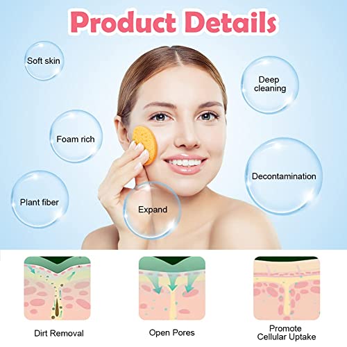 AUAUY 20 Stück Komprimierte Gesichtsschwämme, Zellulose Gesichtsschwämme, Abschminken Schwamm Pads, 100% Naturkosmetikschwämme zur Gesichtsreinigung, Peeling-Maske, SPA Massage, Make-up-Entfernung