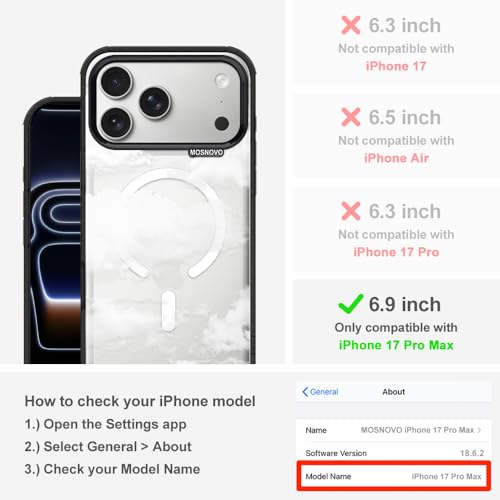 Coque iPhone 17 Pro Max haut de gamme design nuage transparent noir chic - 2