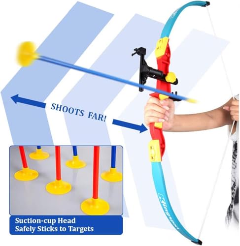 Bow and Arrow Archery Toy Set for Children | Archery Set with Suction Cups and Target for Indoor Outdoor Games Play for Aged 3+ Years Old Under Adult Supervision | Shooting Games Gifts for Kids - Image 4