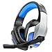 Produktbild Gaming Headset für PS4 PC Xbox One,WILLNORN V4 Metallgehäuse LED Licht Crystal Clarity Sound Professional Kopfhörer mit Rauschunterdrückung Mikrofon für Nintendo Switch Laptop Mac Handy Tablet (Blau)