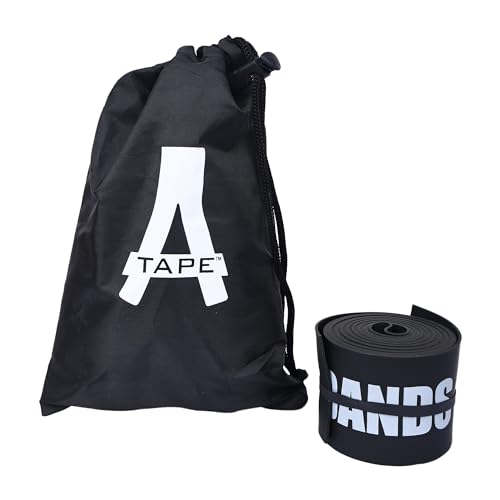 Image of A-TAPE Muscle Floss Bands (5' Ft Long X 2 inch inch Width)- Compression Bands - for Improving Movement, Increasing Circulation & Reducing Soreness (Red (Heavy) + Black (Medium))