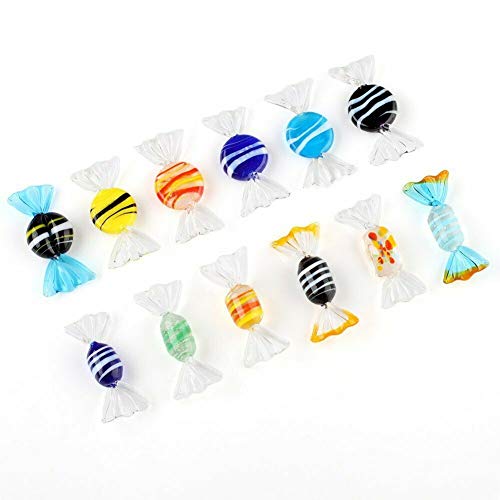 Trolleyshop 12Pcs Vintage Murano Style Glass Sweets Candy Ornament For Home Party Wedding Christmas Festival Decorations Gift Candy Ornament Set #TOP1