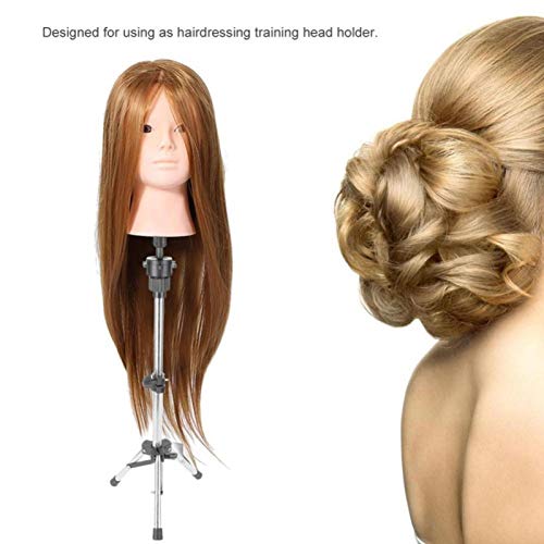 Reinforced Wig Stand Tripod Mannequin Head Stand, Adjustable Tripod Stand Holder Hairdressing Training Head for Cosmetology Hairdressing -with Wig - Thumbnail 3