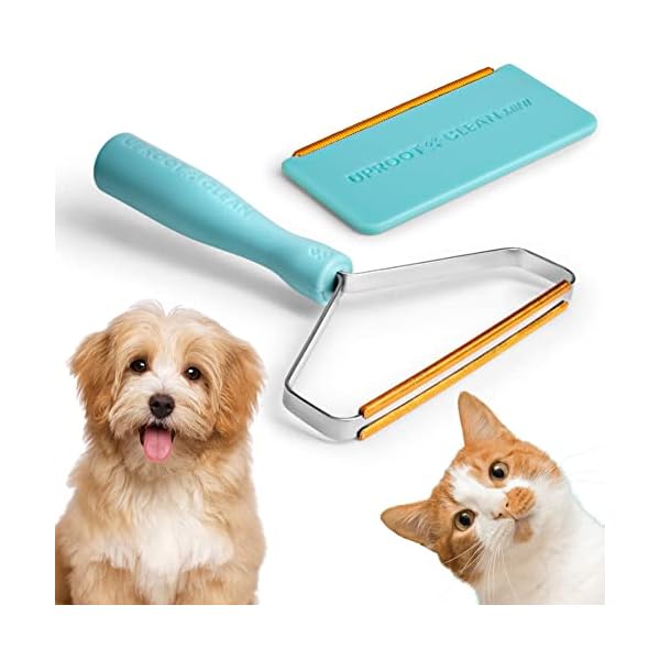 Uproot Clean Pet Hair Remover Bundle - 2 Multi Fabric Uproot Cleaner Dog Hair Remover and Carpet Scraper Models - Easy…
