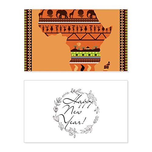 Tarjeta conmemorativa de Año Nuevo con mapa de África para decorar tus regalos