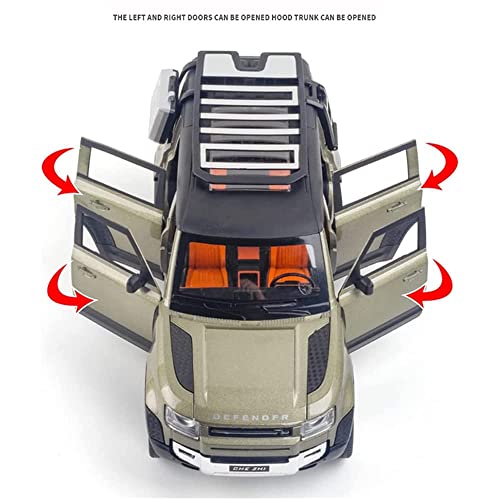 Image of LONGMIRE Metal Pull Back Diecast Car Pull Back Model with Sound Light Boys Gifts Toys for Kids Pack of 1, Multicolor (1:24 Land Rover Defender)
