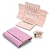 Becko US Jewelry Organizer Roll Travel Jewel Bag case for Multiple Necklaces, Rings, Bracelets, Supple Leather & Suede, Large Capacity Without Crease, Lightweight, Portable & Practical (Pink)