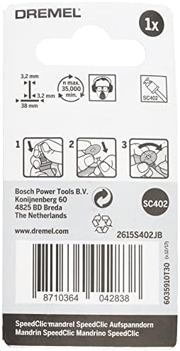 Dremel SC402 EZ SpeedClic trzpień, trzpień SpeedClic o średnicy 3,2 mm do szybkiej i beznarzędziowej wymiany osprzętu