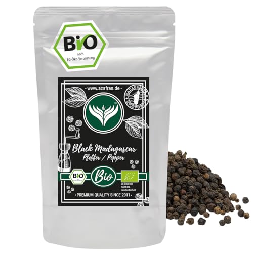 Azafran BIO Pfeffer (Pfefferkörner ganz) aus Madagaskar schwarz 250g
