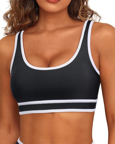 Women Sports Bra Bikini Top Athletic Bathing Suit Swimsuit Top for Teen Girls