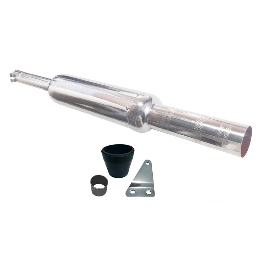 Dhe Best SIL117 Bike Bullet Silencer Short Bottle Punjab Dholki Empty Silencer Exhaust Chrome for RE Classic 350-image-9