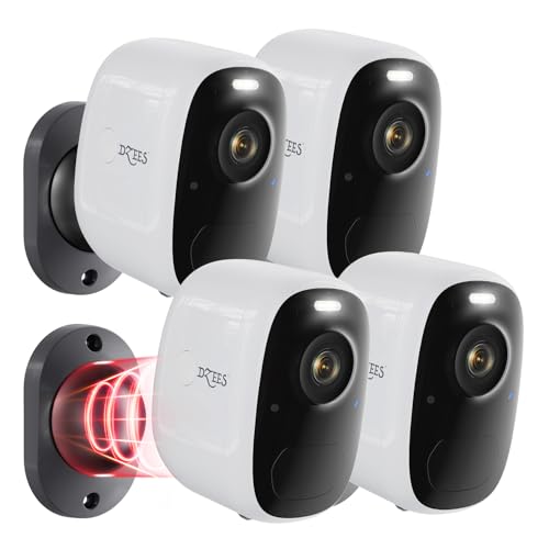 Dzees Wireless Security Camera Outdoor with Magnetic Mount, 4MP Battery Powered Security Cameras Wireless Outdoor for Home Security, AI Motion Detection/2-Way Talk/Color Night Vision/Ip66/Cl