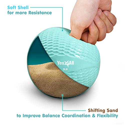 Image of Yes4All Weighted Toning Balls for Exercise, Soft Medicine Balls for Exercise, Pilates, Yoga, Balance, Flexibility, 2-10lbs