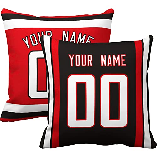 Image of ANTKING Throw Pillow 2 Pack with Custom Name and Number Personalized Gift for Men Women Boys