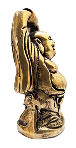 Estatua de Buda Risueño de Latón para Decoración y Regalo miniatura 3