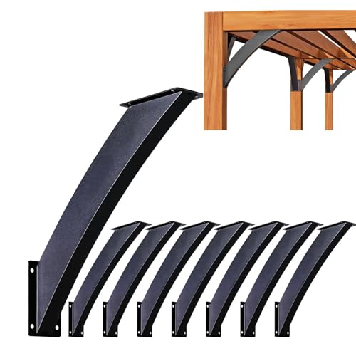 8 piezas de soporte de esquina interior de 45 grados para poste y viga de madera, borde de escritorio, caja, pérgola, cenador, kit DIY, conector resistente, soporte de esquina interior para unión