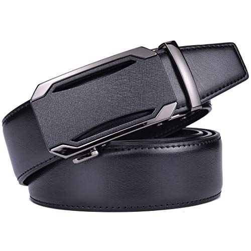 Image of Beltox Men Leather Belt w Slide Ratchet Interchangeable Buckle