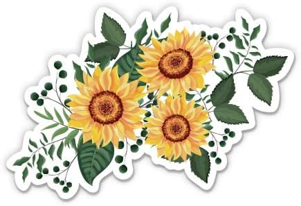 Sunflowers - 3" Vinyl Sticker - for Car Laptop I-Pad Phone Helmet Hard Hat - Waterproof Decal
