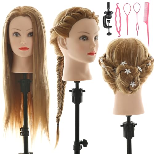 Tete a Coiffer Professionnel 26 inch 100% de Cheveux Synthétiques