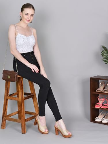 Image of Action Women's Platform Sandals| Block Heel| Glitter Embellished| Grey, Beige