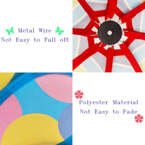 MuuXii Garden Windmill, 4PCS Whirligigs Windmill, DIY Pinwheel, 10.6inch Colorful Pin Wheel, Fabric Windmill Wheel, Outdoor Courtyard Lawn Decoration Wind Spinner