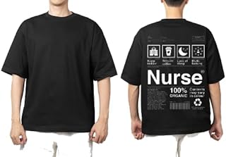 قميص شبابي كبير الحجم بتصميم فني من الخلف مقاس كبير (ممرضة) مقاس 42