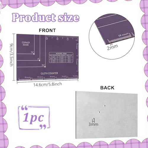 Outil de point de croix en acier durable jauge d'angle de précision pour patchwork - 2