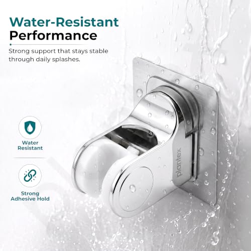 Image of Plantex Health Faucet Set /ABS Jet Spray with 1.2M Stainless Steel Hose Pipe for Toilet /Self Adhesive Hand Shower Holder /No Drilling Wall Mount - (Chrome, Combo)