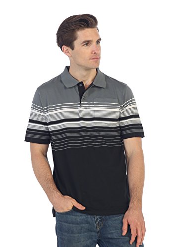 Gioberti Mens Striped Polo Shirt with Pocket - Yarn Dye3