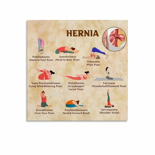 Treat Hernia Yoga Asanas Wall Art 12x12in Canvas