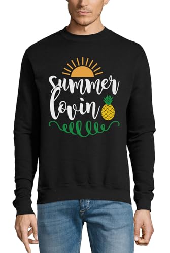 Pull motif ananas soleil coton Summer Lovin noir garde l'esprit d'été