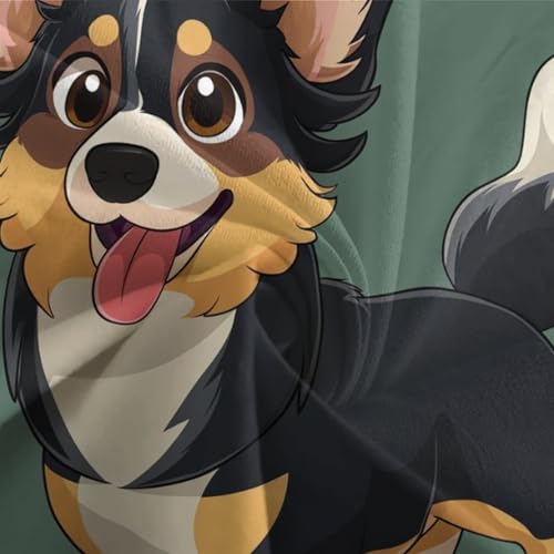 Housse de couette Corgi 3D 220x240 microfibre anti-plis avec fermeture éclair - 7