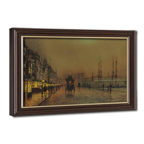 Impression sur toile Glasgow Docks Atkinson Grimshaw cadre 20x30