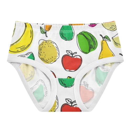 Sketchy Fruits White Girls Underwear Toddlers 2t Cotton Little Girl Panties Personalized Briefs Girls Undies