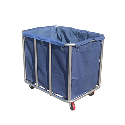 SRNS Carrito de Lavandería Carro de Lavandería Extragrande, Cesto de Ropa para Trabajo Pesado con Ruedas Y Marco de Acero Duradero, Carro de Ropa de Hotel para Almacenamiento de Ropa (Color : Blue) Cover