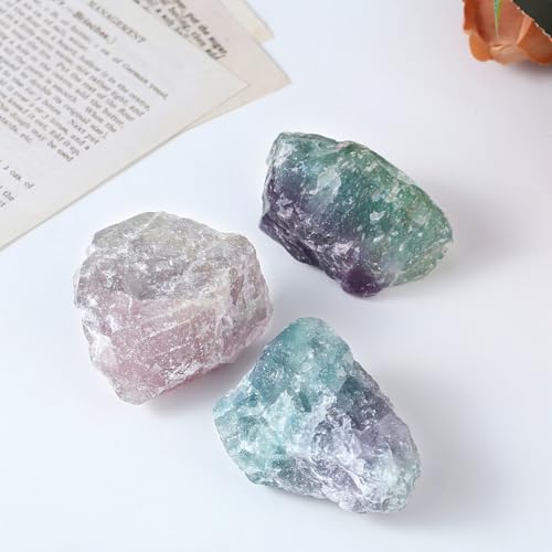 XIANNVXI Rainbow Fluorite Crystal,1.77-2.17" Raw Crystal Fluorite Stone,Natural Healing Crystal Rock Rough Gemstone for Crystal Lovers Beginners Collectors - Image 3