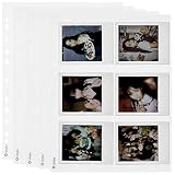 hihaba 6-Pocket L(4x4) 10 Sheets, 32Type Crystal Clear Pocket Sleeves, Photo Album Refill Pages for Kpop Idol photocard, Baseball Cards, Tradning Cards Fit 3 Ring Binder