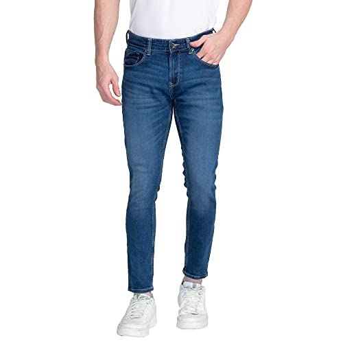 Image of Spykar Men's Kano Slim Fit Mid-Rise Jeans (Ankle Length)