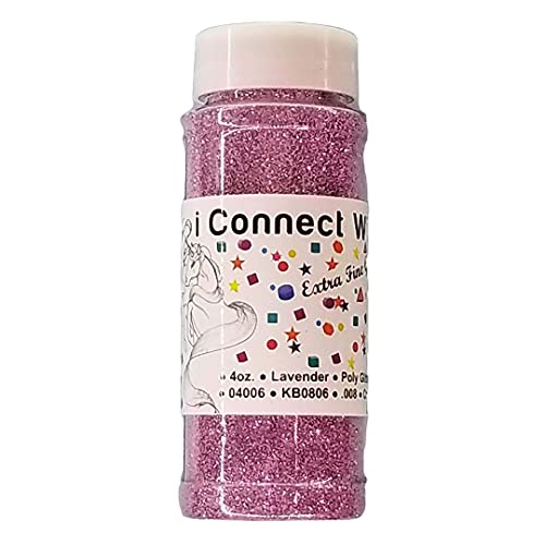 iConnectWith Glitter – Lavender Light Purple, Extra Fine Polyester Glitter; Multi-use for Crafts, Decorations, Nail Art, Makeup, Tumblers, Resin Art, and DIY Projects