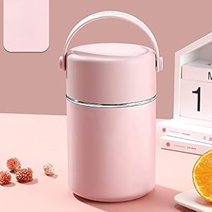 Warmte Behoud Pot Stoofpot Roestvrij Staal Cup Draagbare Isolatie Emmer Grote Capaciteit Student Lunch Isolatie Cup Roze