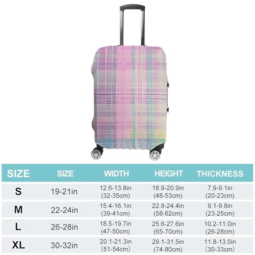 Travel Luggage Cover Elastic Suitcase Cover Plaid Art Pattern Luggage Cover Anti-Scratch Suitcase Protector Washable Dustproof Baggage Cover Fits 18-32 Inch Luggages M2