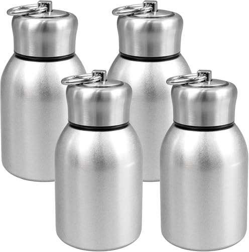 4 Pack Small Stainless Steel Water Bottles - 300 ml Insulated Vacuum Flask, Mini Travel Cup for Camping, Sport & Hiking (Silver)