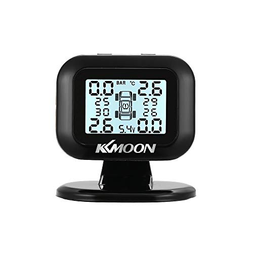 KKmoon TPMS Sistema de monitoramento de pressão de pneu de reposição, visor LCD universal sem fio em