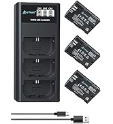 Artman 3-Pack 2750mAh LP-E6 LP-E6N Batteries and 3-Slot LCD Charger Compatible With Canon EOS R6 ...