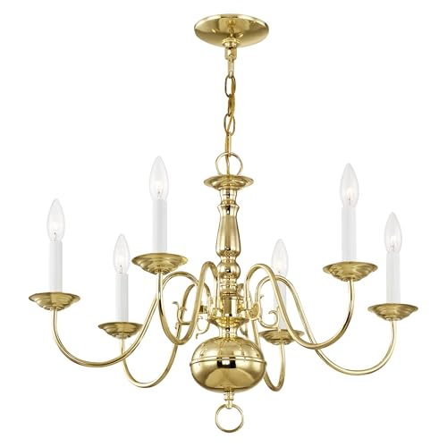 Image of Livex Lighting 5006-02 Williamsburgh 6-Light Chandelier, Polished Brass