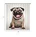 Ganshan Bi Pug Dog Shower Curtain for Bathroom Lovely Dog Puppy Pet Animal Print Bath Curtains Home Decor with 12 Hooks 66x72 Inch Style 3