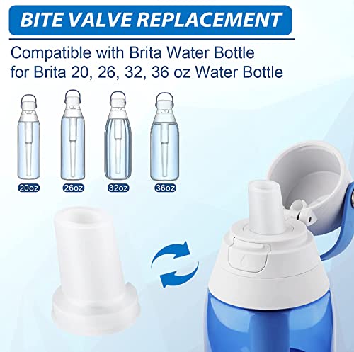 2 Pcs Mouthpieces Replacement For Brita Water Bottle, Silicone Bite Valve Replacement Compatible With Brita Water Filter Bottle, Same Original Silicone Water Bottle Mouthpiece #TOP1