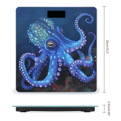 Balanza digital de baño Blue Octopus precisa y compacta miniatura 2