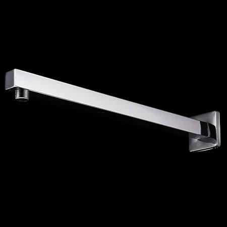 JABRA Square Overhead Shower Arm Rod 15 Inch Stainless Steel With Wall Flange For bathroom - Mirror Chrome Finish
